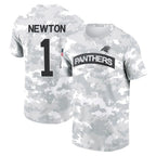 Silnrao C.Panthers #1 Cam Newton Player Salute to Service Hoodies & T-Shirts Stitched Jerseys