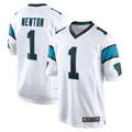 Silnrao C.Panthers #1 Cam Newton Player White Home Game Stitched Jerseys