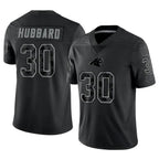 Silnrao C.Panthers #30 Chuba Hubbard Player Black Limited Reflective Stitched Jerseys