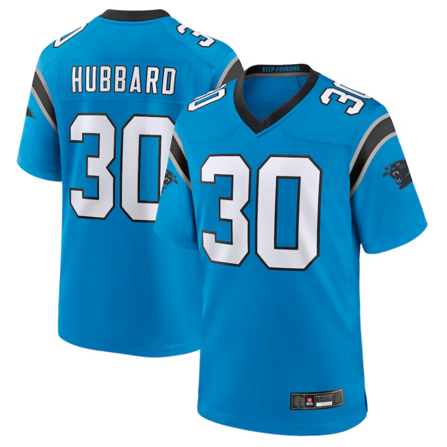 Silnrao C.Panthers #30 Chuba Hubbard Player Blue Game Stitched Jerseys