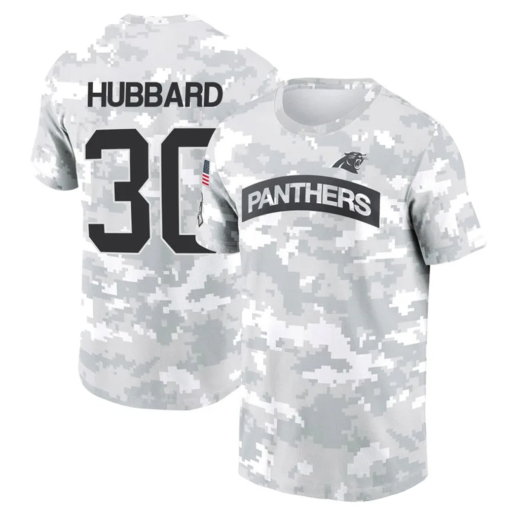 Silnrao C.Panthers #30 Chuba Hubbard Player Salute to Service Hoodies & T-Shirts Stitched Jerseys