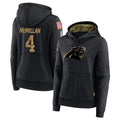 Silnrao C.Panthers #4 Tetairoa McMillan Player Black Salute to Service Hoodies Stitched Jerseys