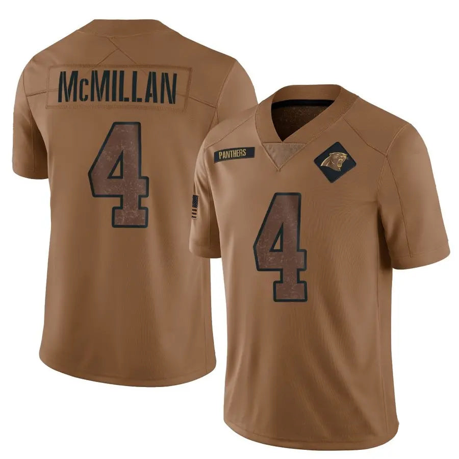 Silnrao C.Panthers #4 Tetairoa McMillan Player Brown Salute To Service Limited Stitched Jerseys