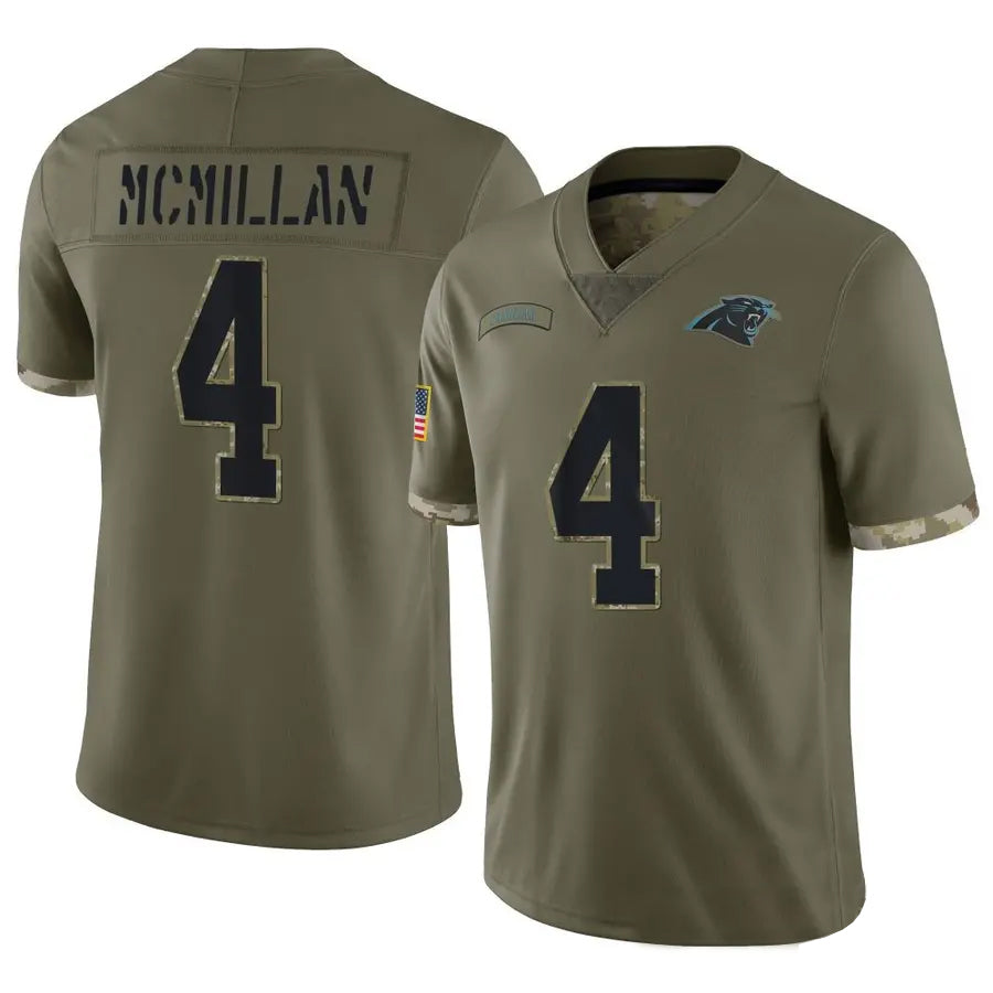 Silnrao C.Panthers #4 Tetairoa McMillan Player Olive Salute To Service Limited Stitched Jerseys