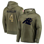 Silnrao C.Panthers #4 Tetairoa McMillan Player Olive Salute to Service Limited Hoodies Stitched Jerseys