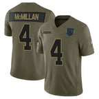 Silnrao C.Panthers #4 Tetairoa McMillan Player Salute To Service Olive Limited Stitched Jerseys