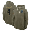Silnrao C.Panthers #4 Tetairoa McMillan Player Salute to Service Hoodies Stitched Jerseys