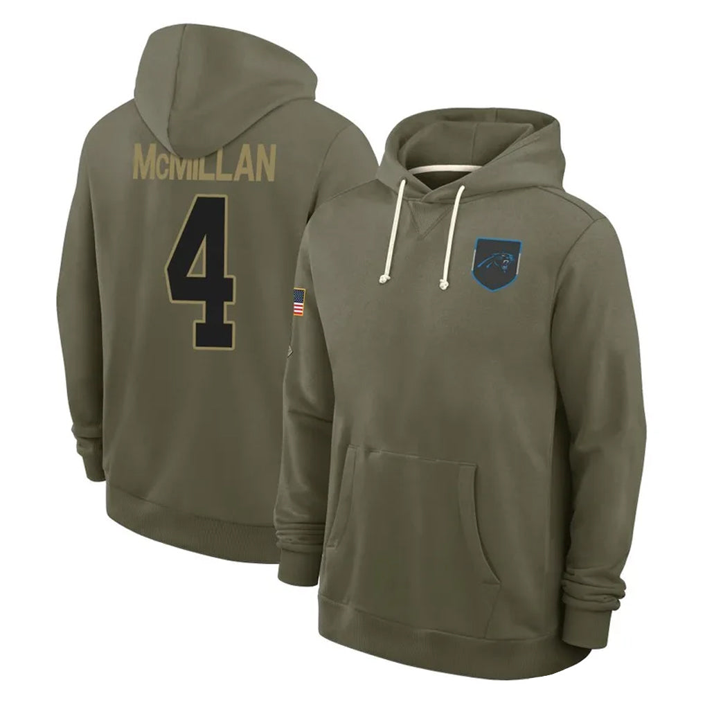 Silnrao C.Panthers #4 Tetairoa McMillan Player Salute to Service Hoodies Stitched Jerseys