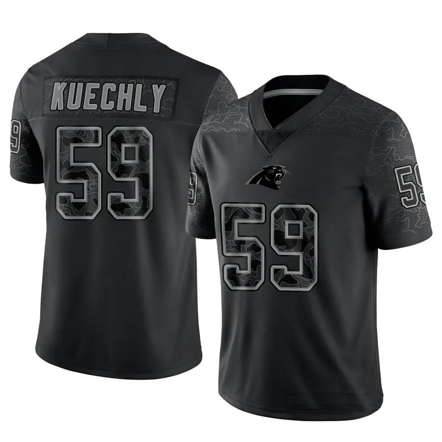 Silnrao C.Panthers #59 Luke Kuechly Player Black REFLECTIVE Limited Stitched Jerseys