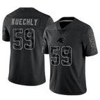Silnrao C.Panthers #59 Luke Kuechly Player Black REFLECTIVE Limited Stitched Jerseys