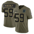 Silnrao C.Panthers #59 Luke Kuechly Player Olive Salute To Service Limited Stitched Jerseys