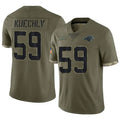 Silnrao C.Panthers #59 Luke Kuechly Player Salute To Service Olive Stitched Jerseys
