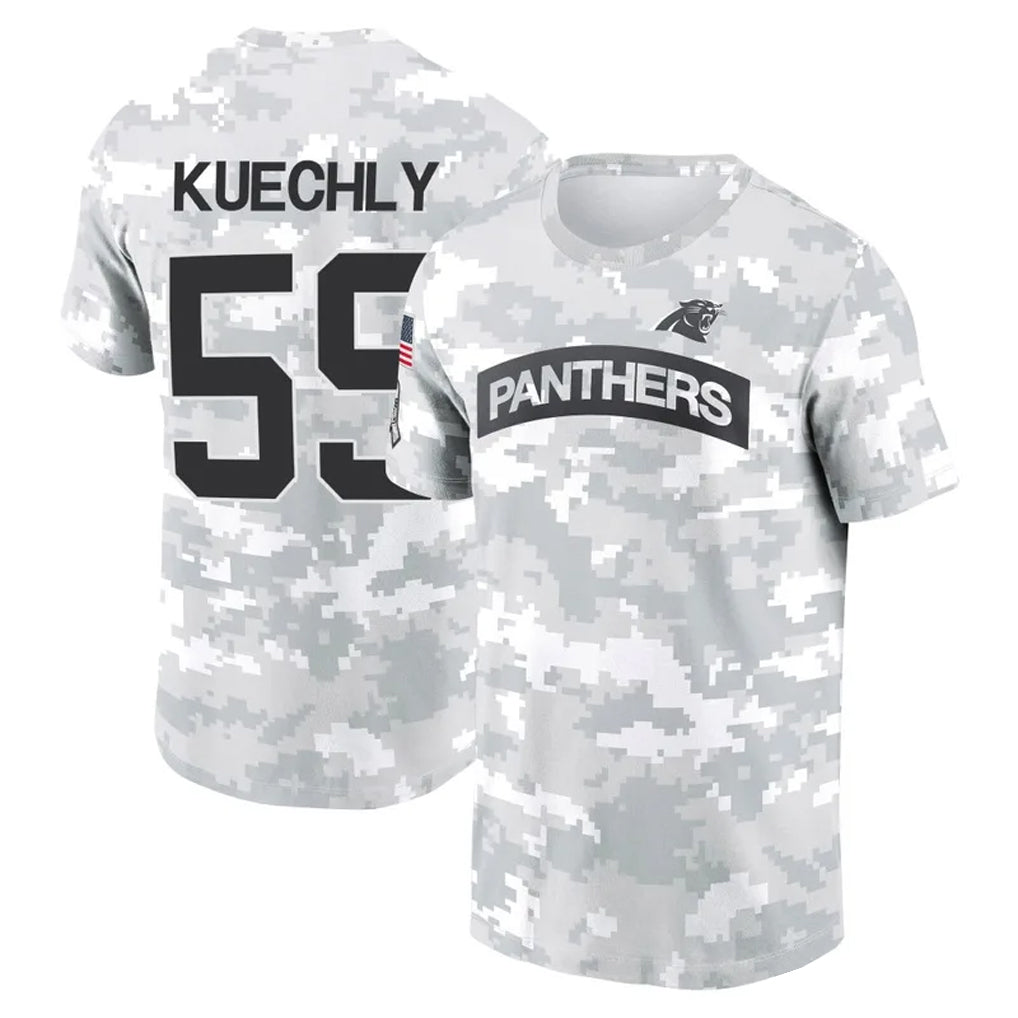 Silnrao C.Panthers #59 Luke Kuechly Player Salute to Service Hoodies & T-Shirts Stitched Jerseys