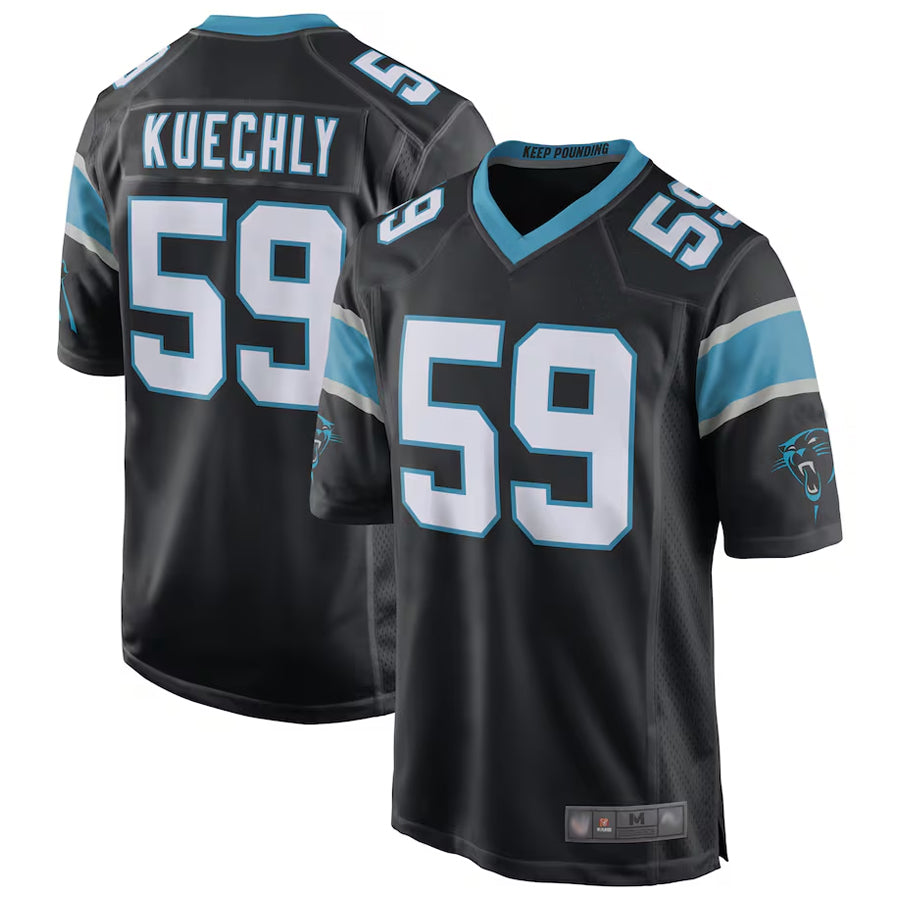 Silnrao C.Panthers #59 Luke Kuechly Player b`Black Home Game Stitched Jerseys