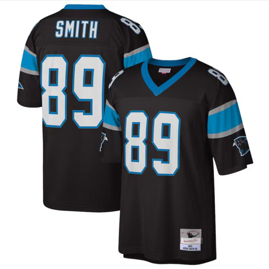Silnrao C.Panthers #89 Steve Smith Black Legacy Replica Jersey American Stitched Jerseys