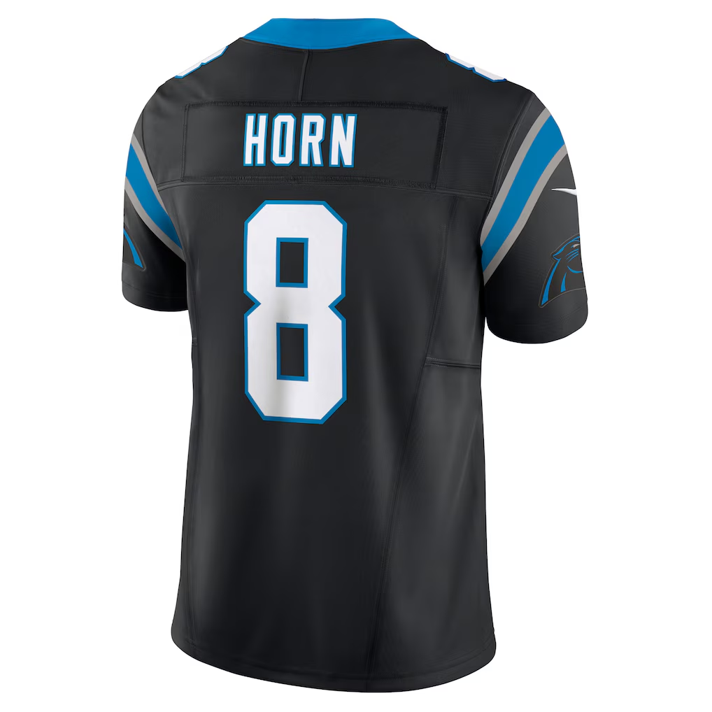 Silnrao C.Panthers #8 Jaycee Horn Black Vapor F.U.S.E. Limited Stitched Jerseys