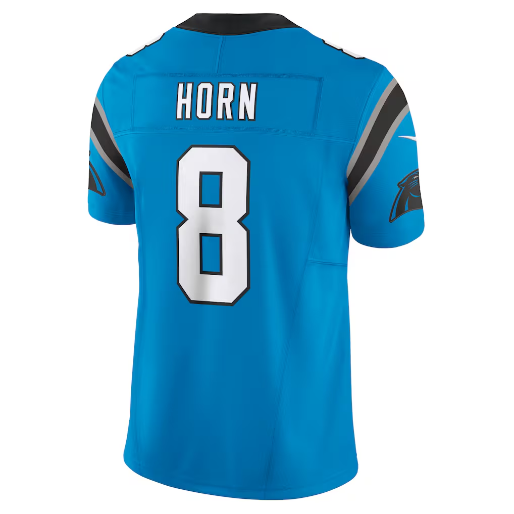 Silnrao C.Panthers #8 Jaycee Horn Blue Vapor F.U.S.E. Limited Stitched Jerseys