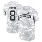 Silnrao C.Panthers #8 Jaycee Horn Player Salute to Service Hoodies & T-Shirts Stitched Jerseys