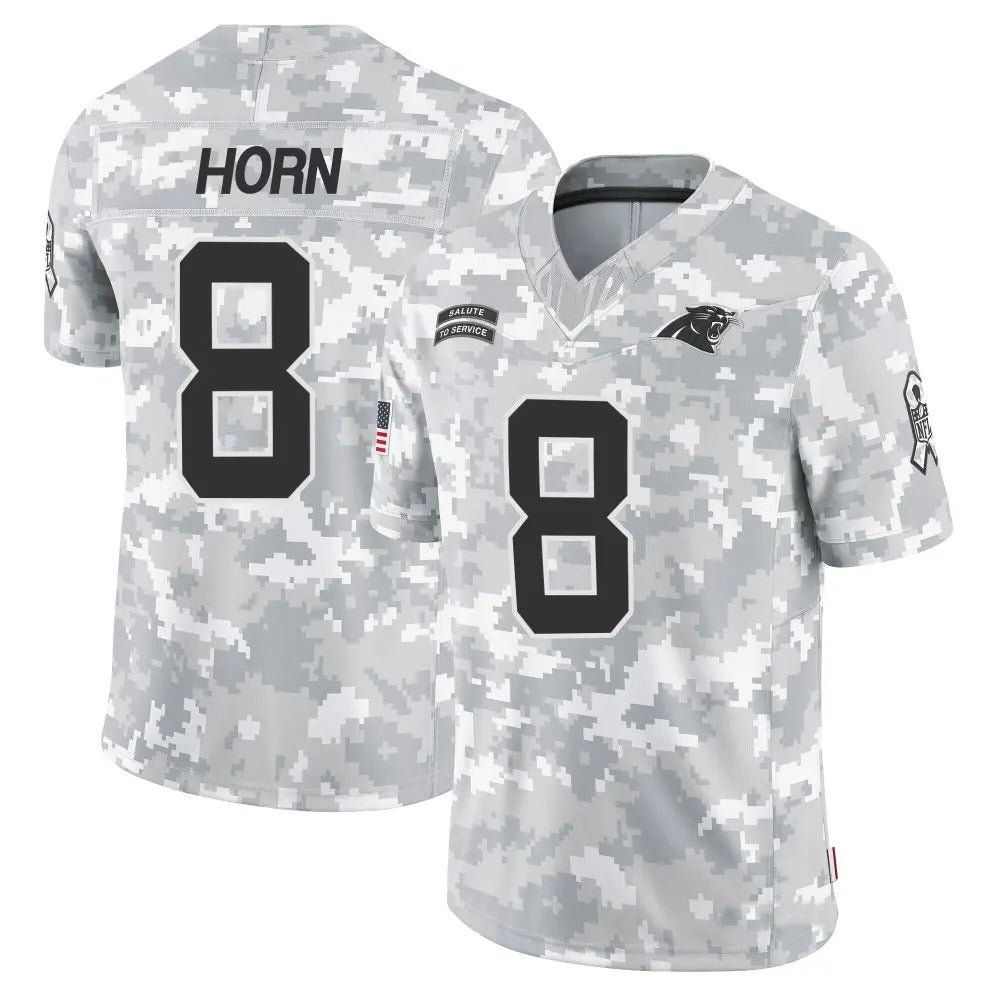 Silnrao C.Panthers #8 Jaycee Horn Player Arctic Camo Salute to Service Limited Stitched  Jerseys
