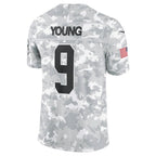 Silnrao C.Panthers #9 Bryce Young Arctic Camo 2024 Salute to Service Limited Stitched Jerseys