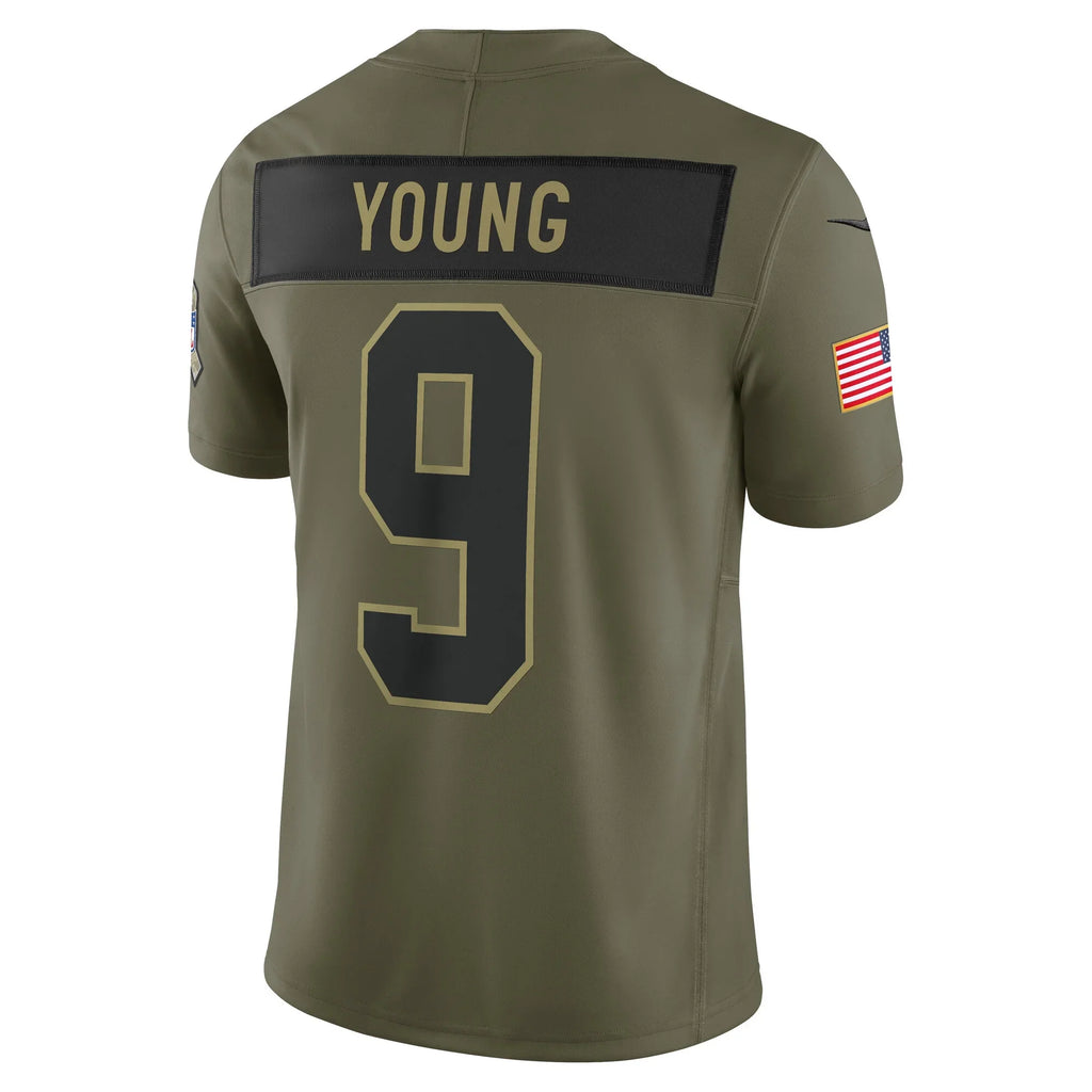Silnrao C.Panthers #9 Bryce Young Olive 2025 Salute to Service Limited Stitched Jerseys
