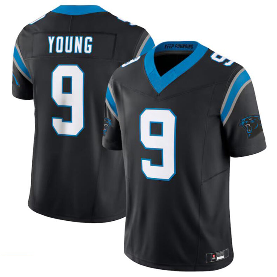 Silnrao C.Panthers #9 Bryce Young Black Vapor F.U.S.E. Limited Jersey American Stitched Jerseys