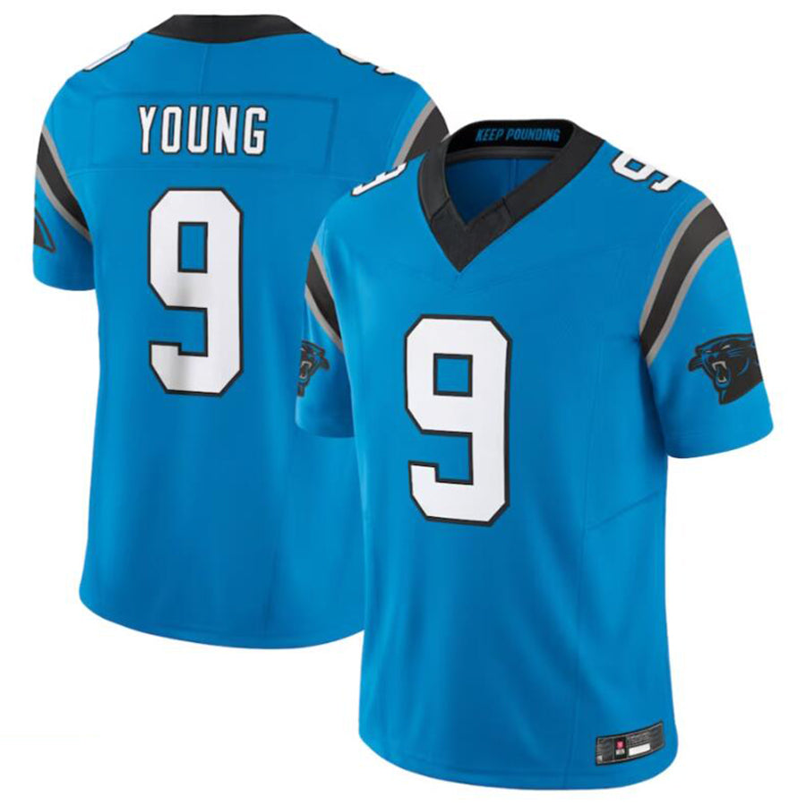 Silnrao C.Panthers #9 Bryce Young Blue Vapor F.U.S.E. Limited Jersey American Stitched Jerseys