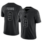 Silnrao C.Panthers #9 Bryce Young Player Black REFLECTIVE Limited Stitched Jerseys