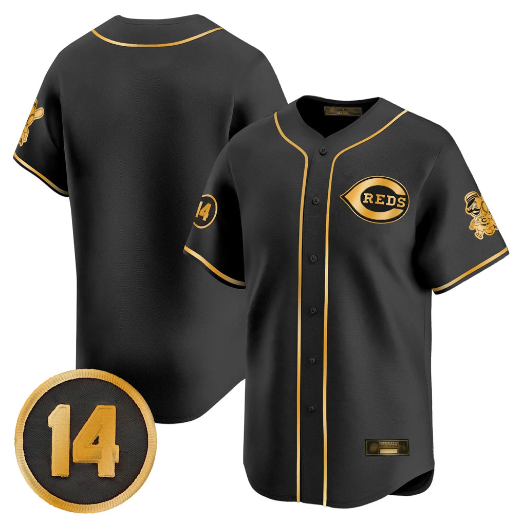 Silnrao C.Reds Black-Gold Vapor Premier Limited Home Blank Player Stitched Jerseys
