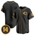 Silnrao C.Reds Black-Gold Vapor Premier Limited Home Blank Player Stitched Jerseys