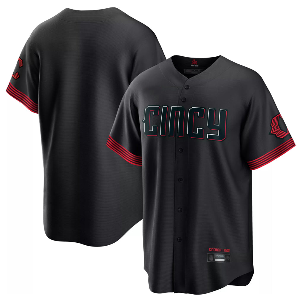 Silnrao C.Reds Black City Connect Home Game Blank Player Stitched Jerseys
