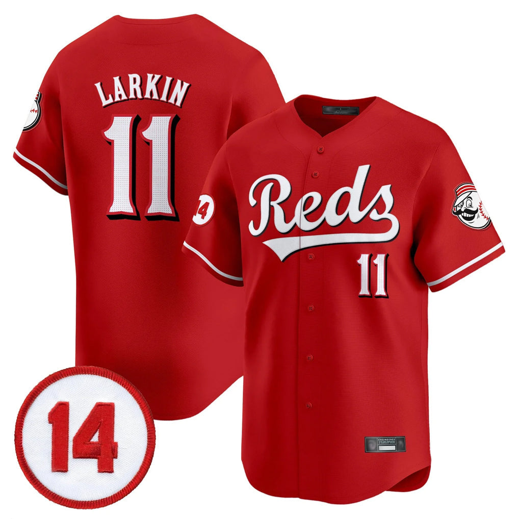 Silnrao C.Reds #11 Barry Larkin Player Red Vapor Premier Limited Home Stitched Jerseys