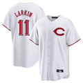 Silnrao C.Reds #11 Barry Larkin Player White Home Game Stitched Jerseys