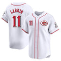 Silnrao C.Reds #11 Barry Larkin Player White Home Limited Stitched Jerseys