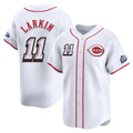 Silnrao C.Reds #11 Barry Larkin Player White Speedway Classic Home Limited Stitched Jerseys