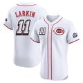 Silnrao C.Reds #11 Barry Larkin Player White Speedway Classic Limited Elite Home Stitched Jerseys