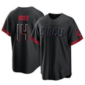 Silnrao C.Reds #14 Pete Rose Player Black City Connect Home Game Stitched Jerseys