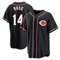 Silnrao C.Reds #14 Pete Rose Player Black Fashion Out Home Game Stitched Jerseys