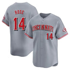 Silnrao C.Reds #14 Pete Rose Player Gray Home Limited Stitched Jerseys