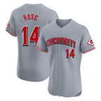 Silnrao C.Reds #14 Pete Rose Player Gray Limited Elite Home Stitched Jerseys