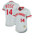 Silnrao C.Reds #14 Pete Rose Player Mitchell & Ness Gray Throwback Cooperstown Mesh T-shirt Game Stitched Jerseys