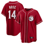 Silnrao C.Reds #14 Pete Rose Player Red Home Game Stitched Jerseys