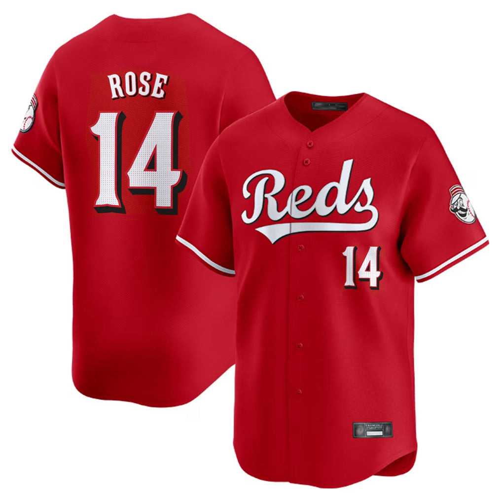 Silnrao C.Reds #14 Pete Rose Player Red Home Limited Stitched Jerseys