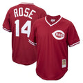 Silnrao C.Reds #14 Pete Rose Player Red Throwback Cooperstown Collection Limited T-shirt Stitched Jerseys