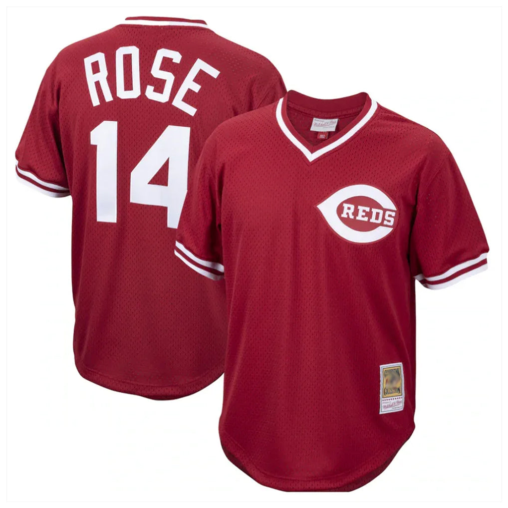 Silnrao C.Reds #14 Pete Rose Player Red Throwback Cooperstown Collection Limited T-shirt Stitched Jerseys