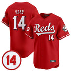 Silnrao C.Reds #14 Pete Rose Player Red Vapor Premier Limited Home Stitched Jerseys