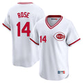 Silnrao C.Reds #14 Pete Rose Player White Cooperstown Collection Limited T-shirt Home Stitched Jerseys