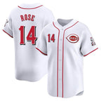 Silnrao C.Reds #14 Pete Rose Player White Home Limited Stitched Jerseys