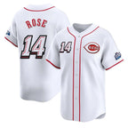 Silnrao C.Reds #14 Pete Rose Player White Speedway Classic Home Limited Stitched Jerseys
