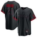 Silnrao C.Reds #21 Hunter Greene Player Black City Connect Home Game Stitched Jerseys